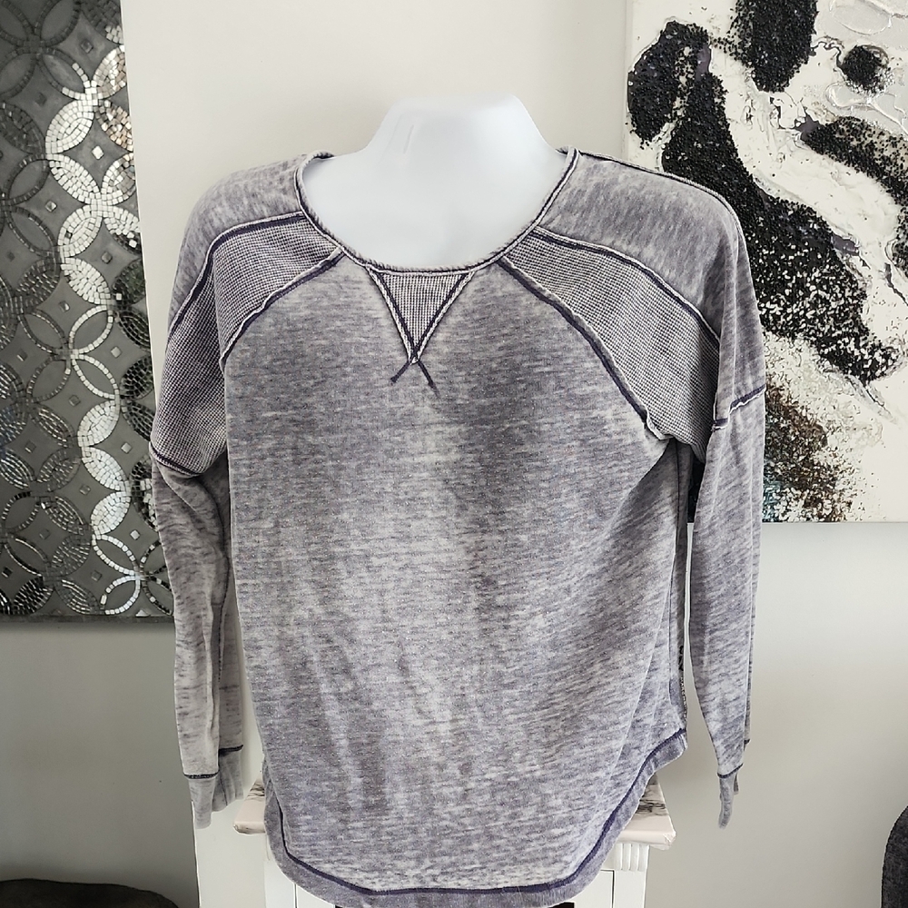 Casual Blue Long Sleeve Top